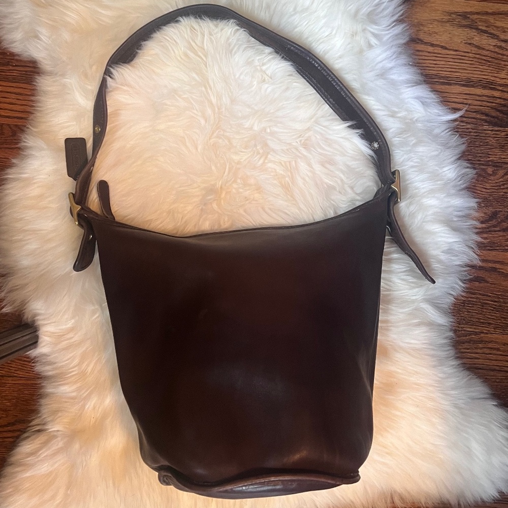 Coach vintage Helen Berg's Legacy XL Bucket Duffle Bag Chocolate Brown